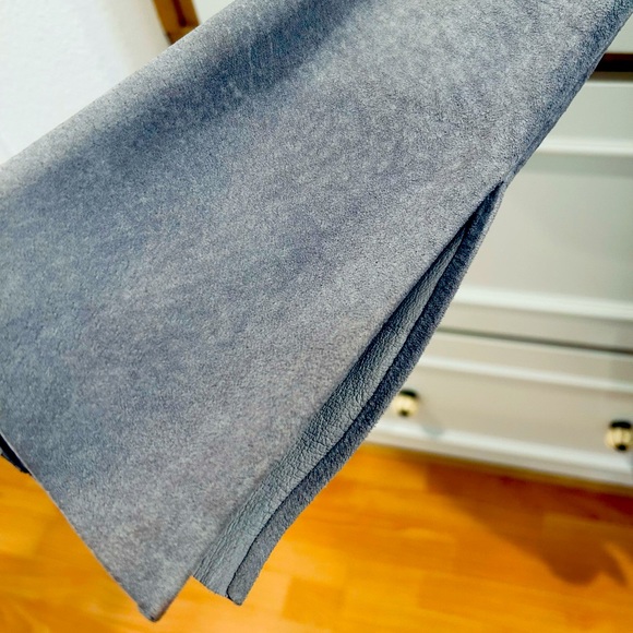 Bisou Bisou Light Blue Gray Suede Coat XS - Picture 4 of 7